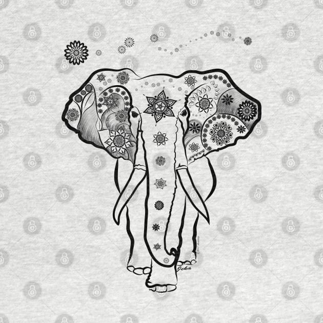 Elephant and Mandalas by leeloolook